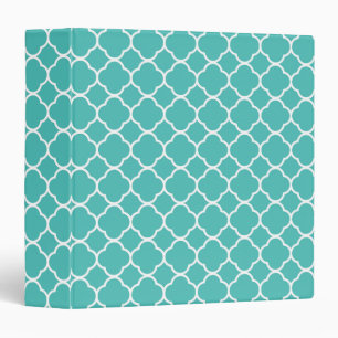 Classeur Teal chic Girly/classeur blanc de coutume de
