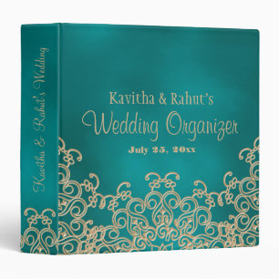 Classeur Teal et organisateur indien de mariage de style