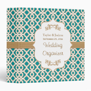 Classeur Teal et organisateur marocain de mariage d'or