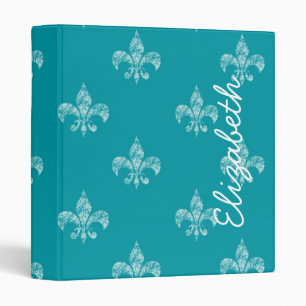 Classeur Teal Fleur de Lis