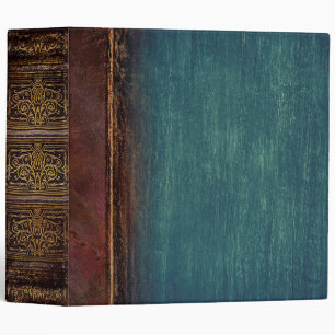 Classeur Teal rustique et vieux tome en cuir âgé par Faux