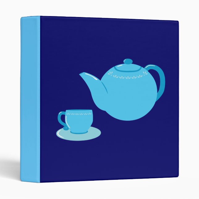 Classeur Teapot bleu classique (Devant/Côté)