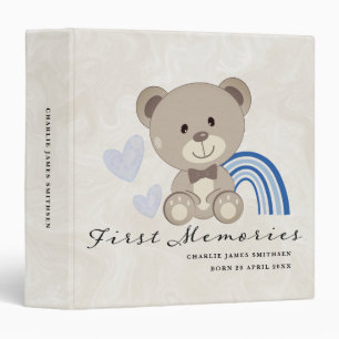 Classeur Teddy Bear Premiers souvenirs Baby Book Bleu