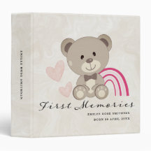 Teddy Bear Premiers souvenirs Baby Book Rose