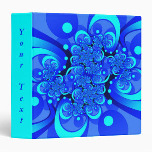Classeur Teintes de bleu Texte d'art fractal abstrait moder
