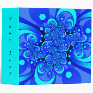 Classeur Teintes de bleu Texte d'art fractal abstrait moder