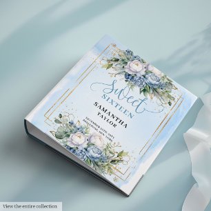 Classeur Tendance Boho Fleurs Crème Bleu Poussiéreux Sweet