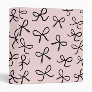 Classeur Tendance Mignons Petits Nœuds Papillon Rose Noir