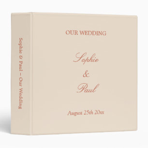Classeur Terracotta Script Mariage Album photo