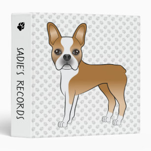 Classeur Tervueren et Boston Terrier blanc dessin animé chi