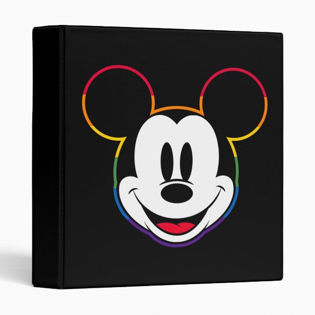 Classeur Tête arc-en-ciel Mickey classique (Devant/Côté)