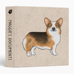 Classeur Tête Rouge Tri Pembroke Welsh Corgi Chien Avec Tex