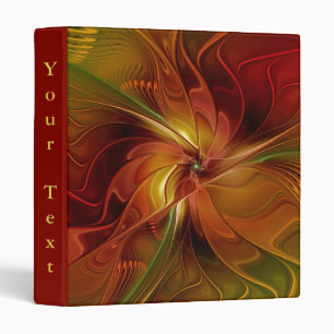 Classeur Texte Abstrait de l'art fractal rouge orange vert