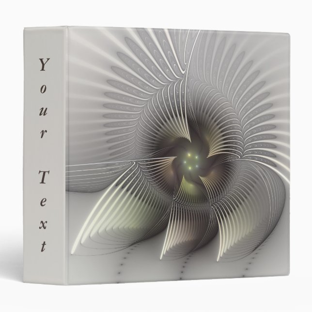 Classeur Texte d'art fractal de forme 3D Abstraite moderne (Devant/Côté)