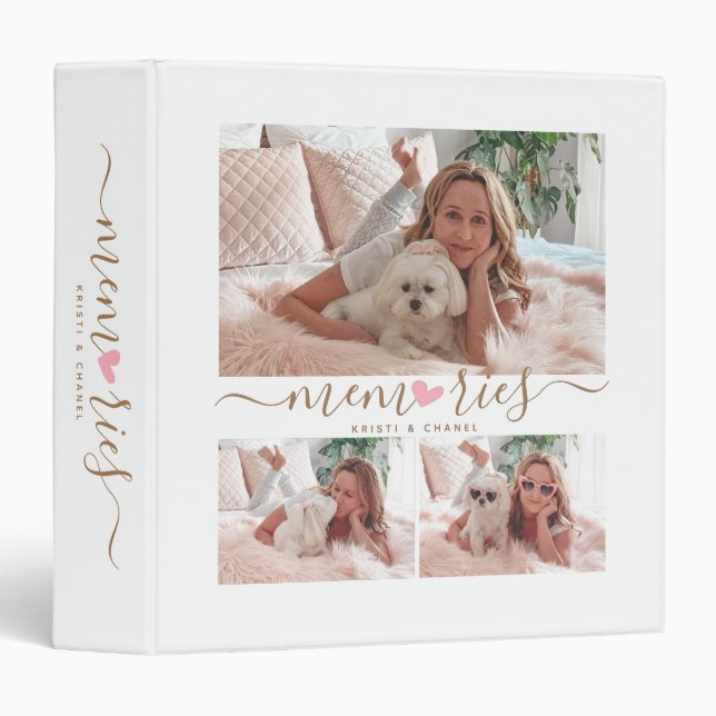 Classeur Texte de collage photo Mémoires de maman chien Alb (Devant/Côté)