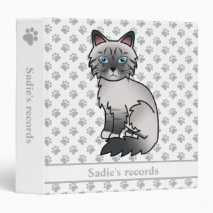 Classeur Texte de dossier Birman/Ragdoll Tabby bleu et docu