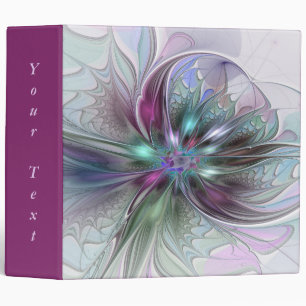 Classeur Texte de fleur d'art moderne abstrait fantastique
