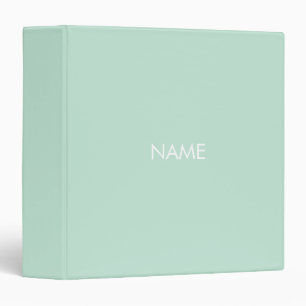 Classeur Texte de nom personnalisé vert menthe marine minim