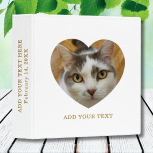 Classeur Texte de photo en forme de cœur personnalisé