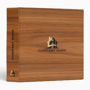 Classeur Texte et logo personnalisés en bois Brown