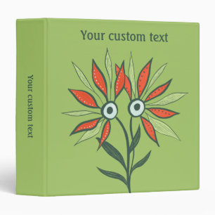 Classeur Texte mignon de coutume de monstre de fleur de
