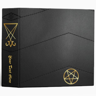 Classeur Texte personnalisé Faux Cuir Gold Sigile de Lucife
