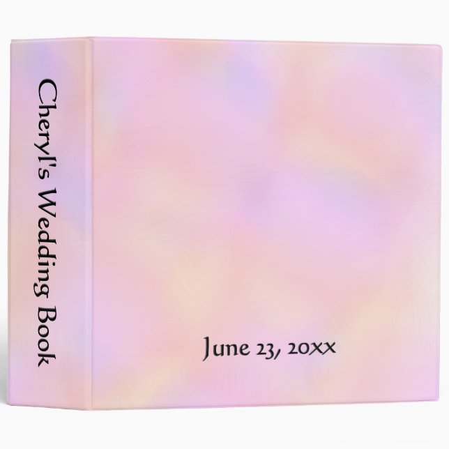 Classeur Texte personnalisé Pastel Intertissé / Date (Devant/Côté)