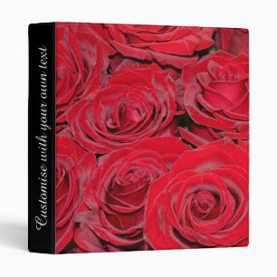 Classeur Texte personnalisé Roses rouges vives