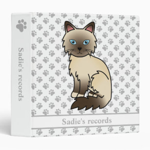 Classeur Texte sur les chats Birman/Ragdoll au point chocol