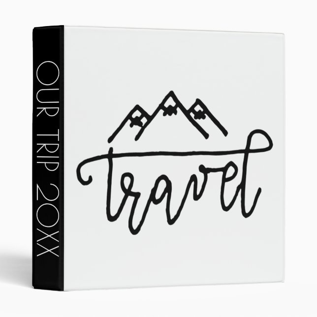 Classeur Texte tiré par la main de voyage (Devant/Côté)