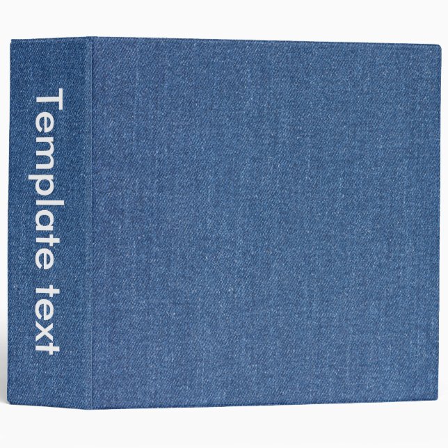 Classeur Textile fabric bleu fashion jean denim (Devant/Côté)