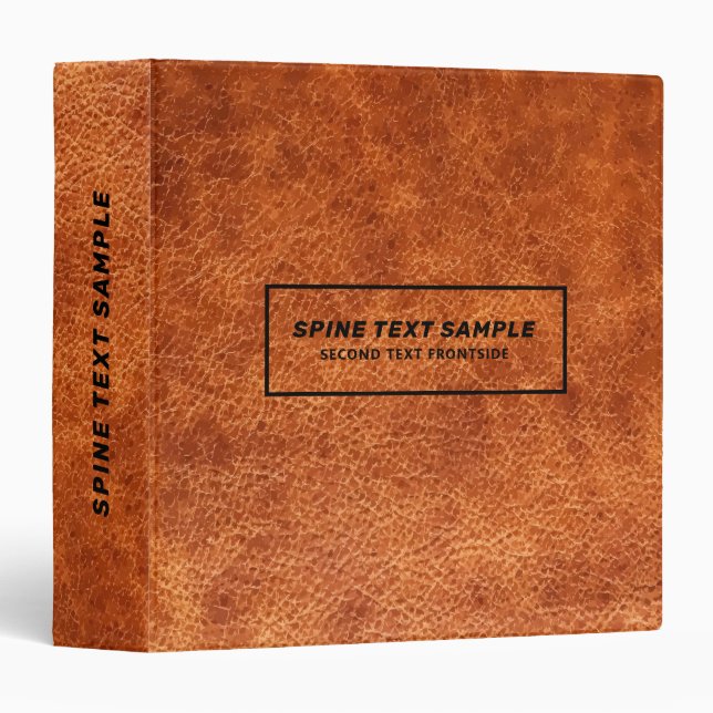 Classeur texture Brown en faux cuir (Devant/Côté)