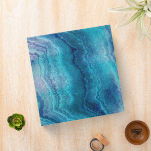 Classeur Texture d'Agate Turquoise Bleu