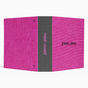 Classeur Texture de Burlap de lin rose et noir