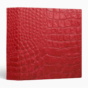 Classeur Texture de cuir embossé crocodile rouge foncé
