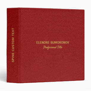 Classeur Texture de cuir vintage rouge foncé avec typograph
