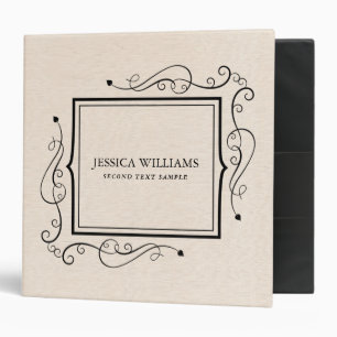 Classeur Texture de lin beige simple cadre noir