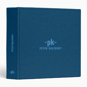 Classeur Texture de lin bleu clair simple typographie bleue
