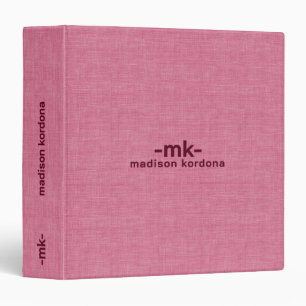 Classeur Texture de lin rose clair, typographie marron simp