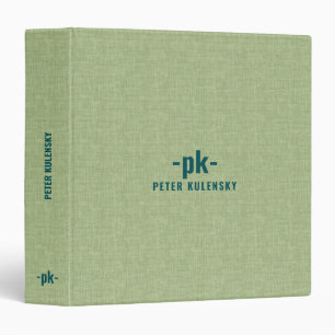 Classeur Texture de lin vert sauge Typographie vert foncé