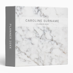 Classeur Texture de marbre blanc faux aspect & texte person