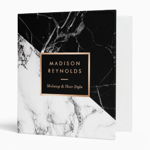 Classeur Texture de marbre noir et blanc mixte Design uniqu