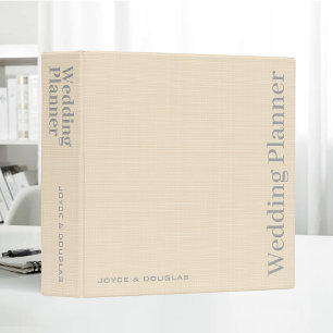Classeur Texture de tissu de lin minimaliste wedding planne