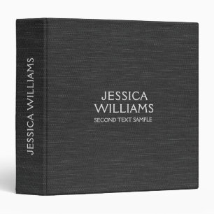 Classeur Texture de tissu gris foncé, typographie gris clai