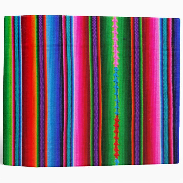 Classeur Texture de tissu mexicain (Devant/Côté)