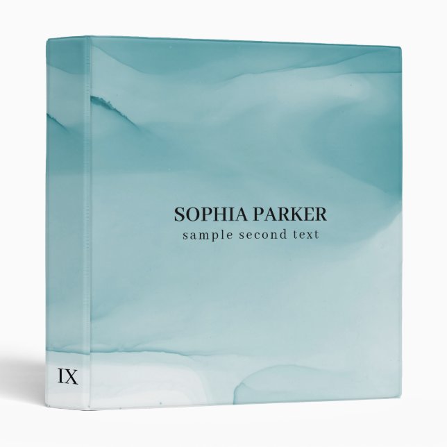 Classeur Texture d'encre d'alcool bleu (Devant/Côté)