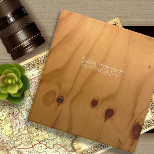Classeur texture en bois clair, personnalisée et rustique