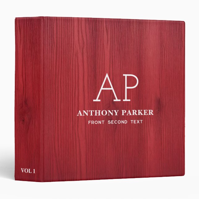Classeur Texture en bois rouge (Devant/Côté)