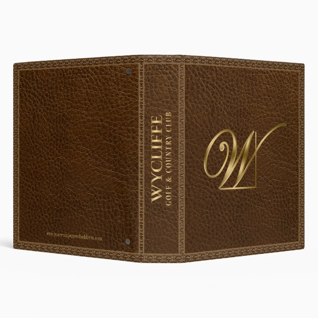 Classeur Texture en cuir Brown Accents or (Arrière-plan)