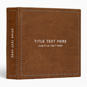 Classeur Texture et pointillage en cuir Brown